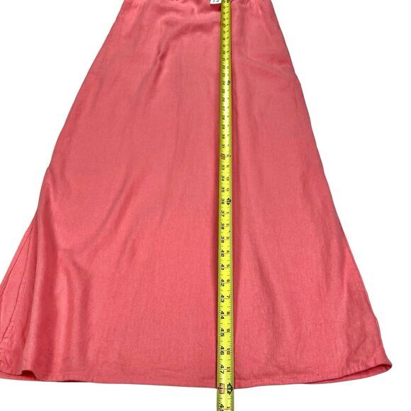 Old Navy Linen Maxi Dress Womens Sz S Pink Rose V-Neck Summer Beachy Coastal New - Picture 10 of 14